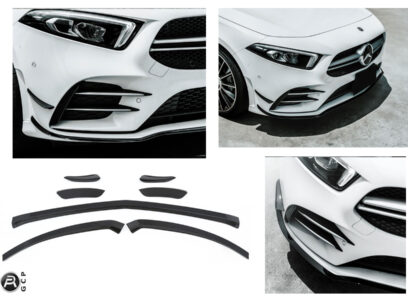 Priekinio bamperio papildomi aero elementai Mercedes-Benz A-Class W177 Juodi blizgūs
