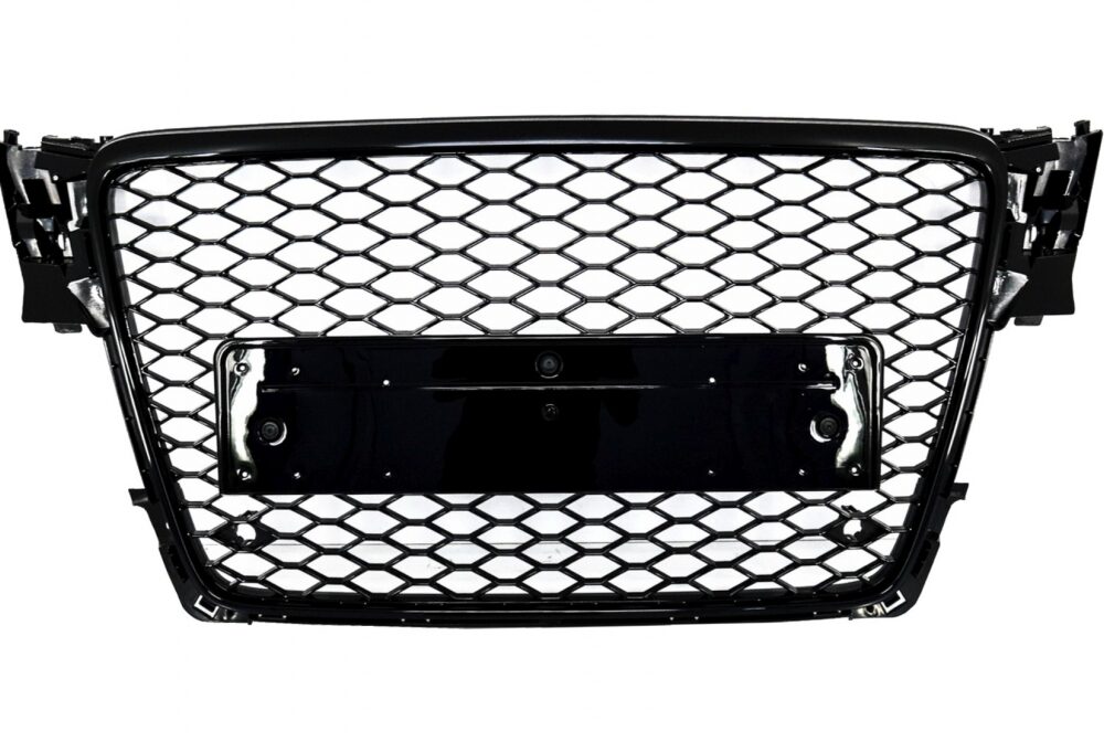 Priekinės grotelės be ženkliukio (RS stilius) Audi A4 B8 Piano Black