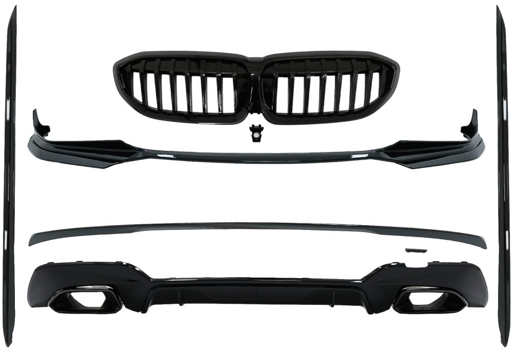 Papildomų apdailų komplektas BMW 3 Serijos G20 / G21 M340i išvaizda (Juoda blizgi)