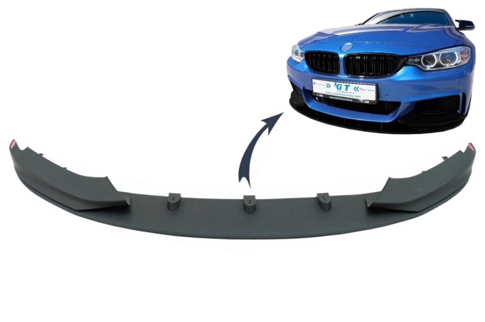 Priekinio bamperio papildoma apdaila BMW 4 F32 / F33 / F36 M Design Juodas matinis