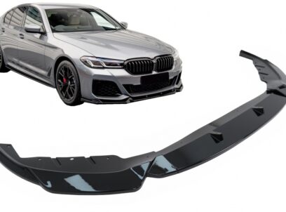 Priekinio bamperio papildoma apdaila BMW 5 Serijos G30 / G31 (LCI) M Sport Juodas blizgus