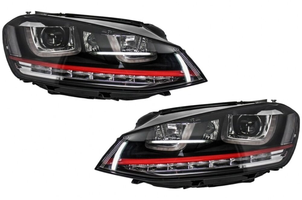 Priekinių LED DRL žibintų komplektas VW Golf 7 VII (2012-2017) GTI išvaizdos