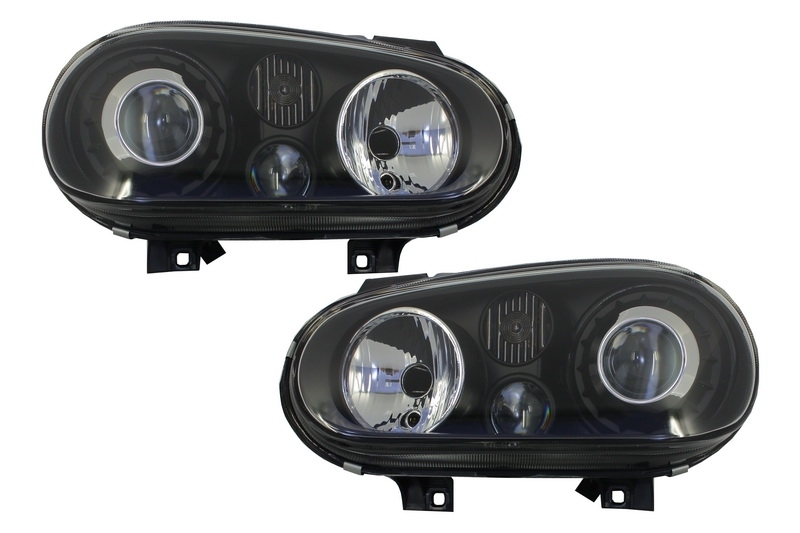 Priekinių žibintų komplektas VW Golf 4 (R32 Design) Juodi