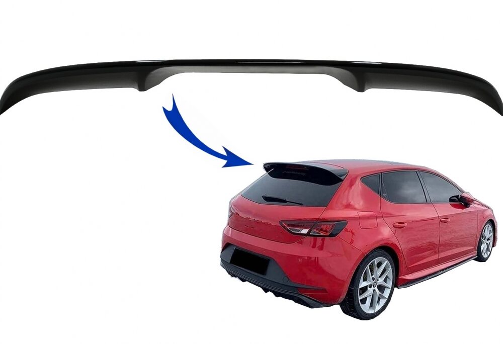 Galinio dangčio spoileris Seat Leon 5F 5 durų hečbekui (Juodas blizgus)