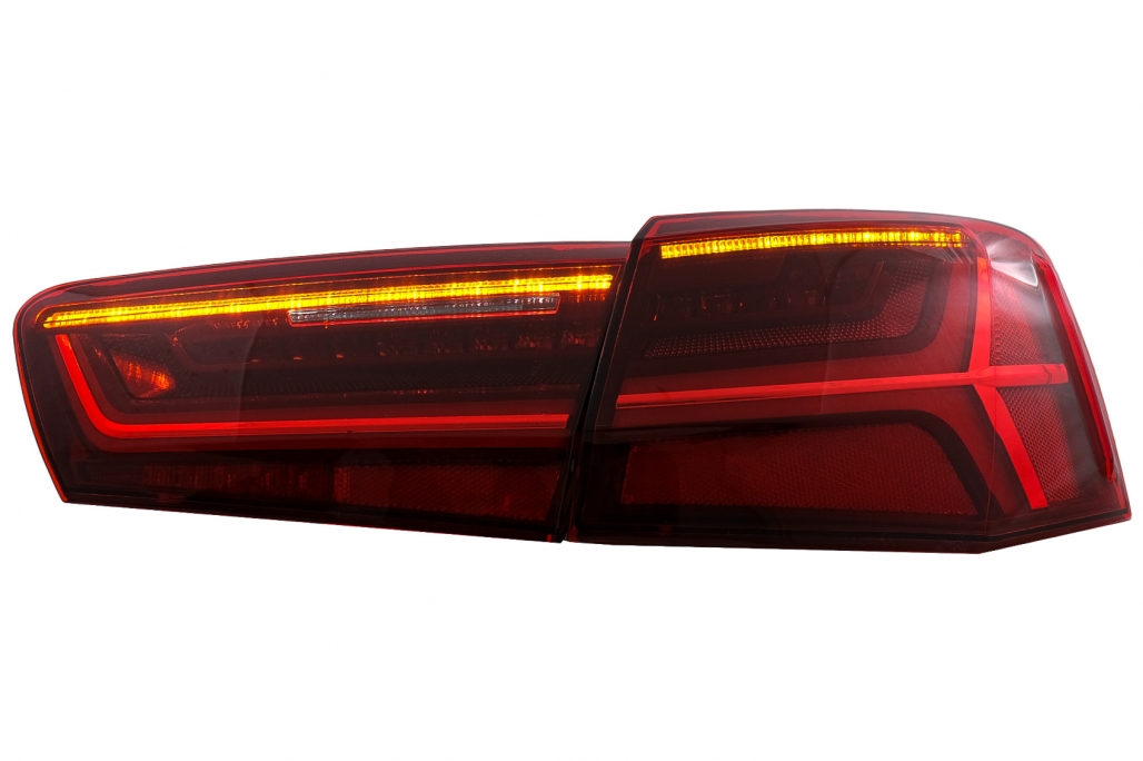 Galiniai LED žibintai Audi A6 4G C7 Sedanui (2011-2014) Raudoni (Konversijai į FL) - Image 3