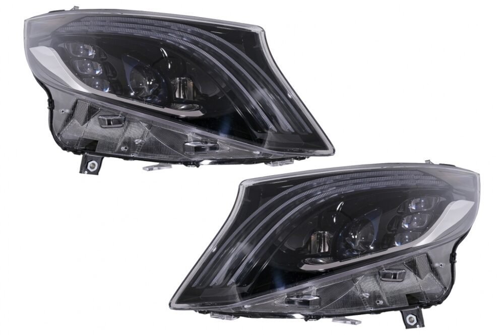 Mercedes V-Class Full LED priekinių žibintų komplektas W447 Juodos