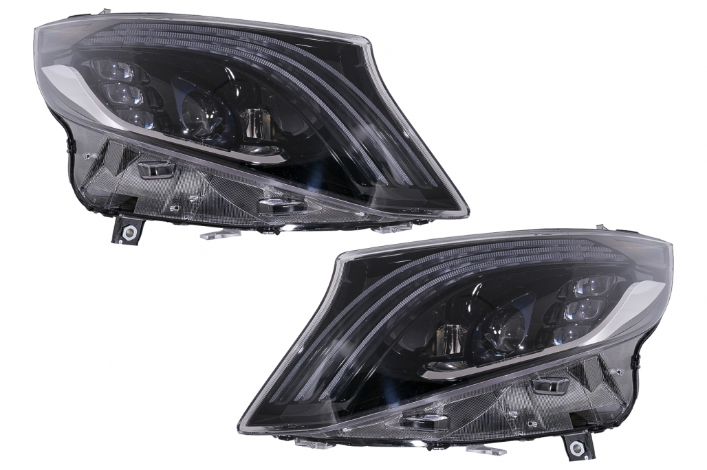 Mercedes V-Class Full LED priekinių žibintų komplektas W447 Juodos