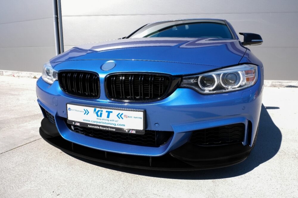 Priekinio bamperio papildoma apdaila BMW 4 F32 / F33 / F36 M Design Juodas matinis - Image 6
