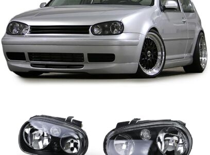 Priekinių žibintų komplektas skirtas VW Golf IV 4 (Juodi)
