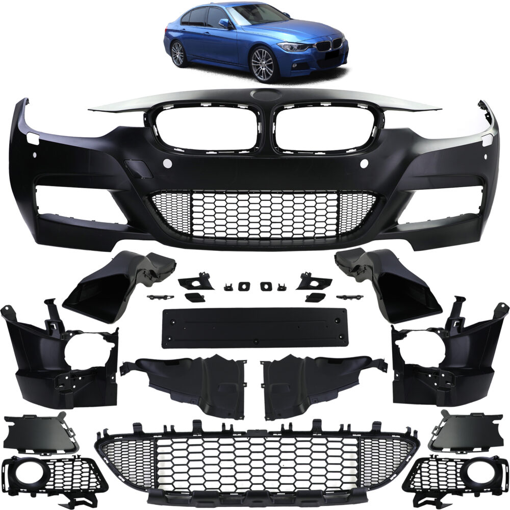 Priekinis M-Sport bamperis BMW 3 F30 / F31 Su PDC ir Žib. apiplovimu