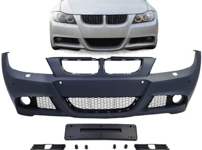 Priekinis M-Tech bamperis BMW 3 Serijai E90 / E91 (Pre-LCI) Su PDC ir apiplovimo sistema