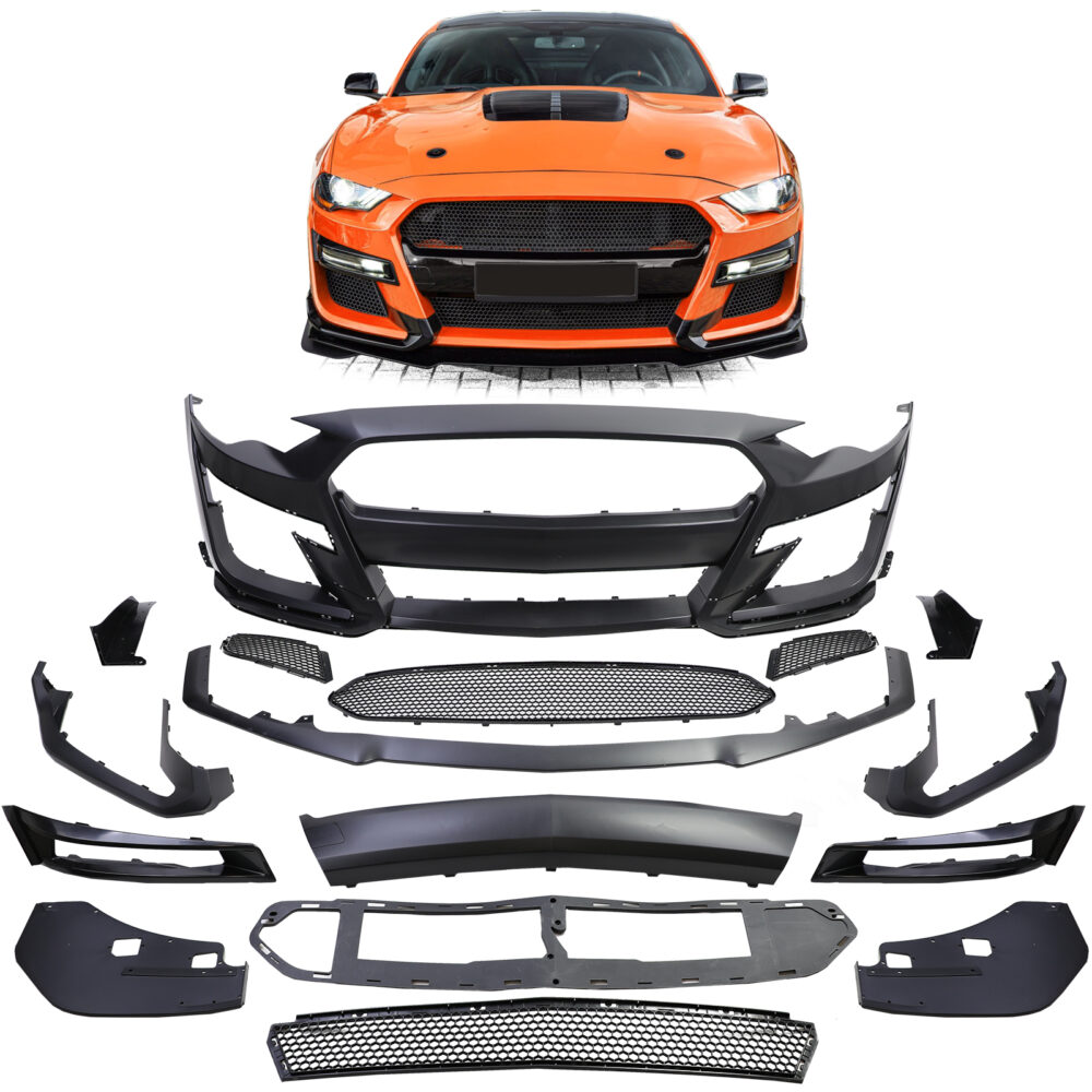 Shelby GT500 išvaizdos priekinis bamperis skirtas Ford Mustang GEN6 18-23