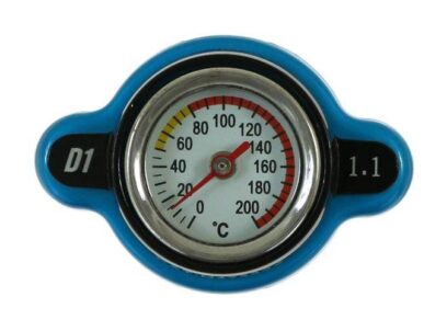 D1Spec Radiatoriaus dangtelis su termometru 28mm 1.1 Bar Blue
