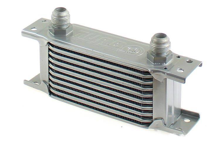 TurboWorks alyvos aušintuvas Slim Line 10 eilučių 140x75x50 AN8 sidabrinis
