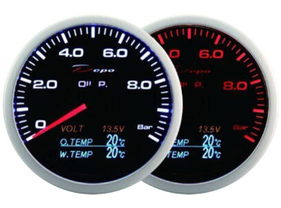Depo matuoklis WA 4in1 60 mm – alyvos presas, voltas, alyvos temperatūra, vandens temperatūra
