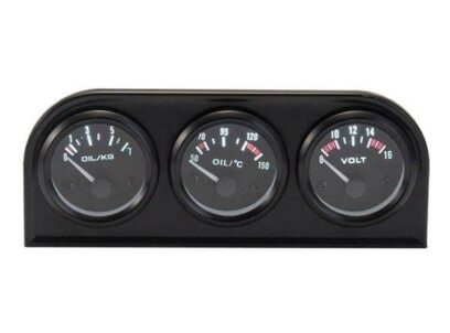 KET matuokliai 52mm 3in1 komplektas Volt, Oil Temp, Oil Press VDO Look