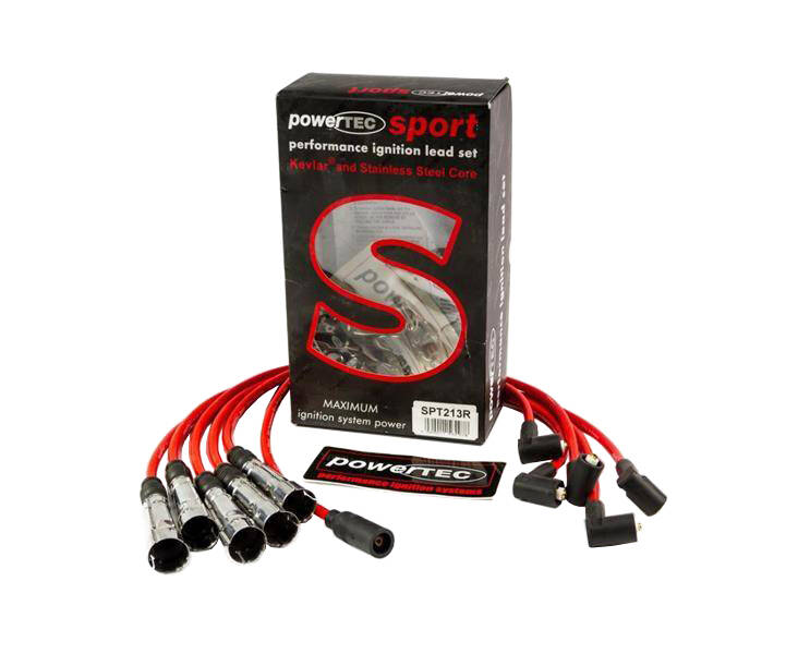 PowerTEC uždegimo laidai AUDI 90 100 200 A6 COUPE VW T4 83-95 RAUDONA