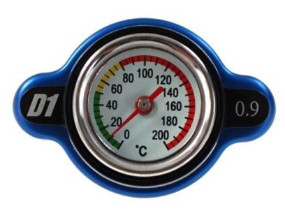 D1Spec Radiatoriaus dangtelis su termometru 28mm 0,9 Bar Mėlyna