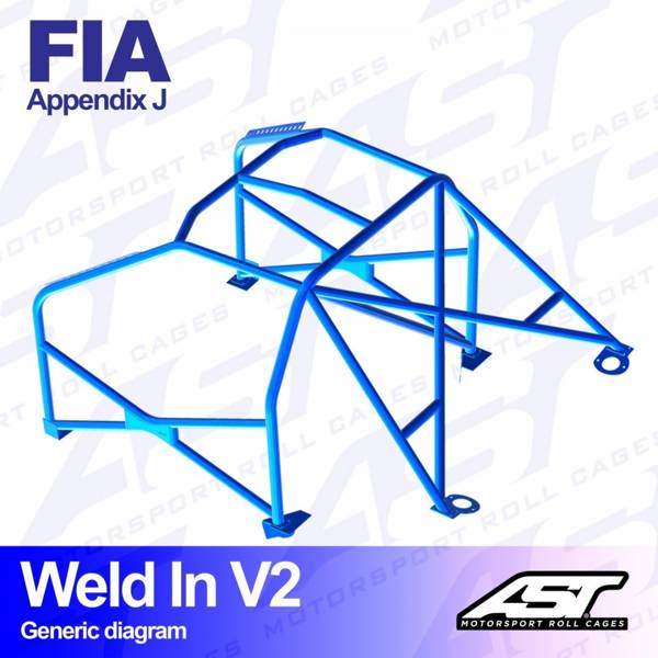 Roll Cage AUDI Coupe (B2) 2 durų Coupe Quattro WELD IN V2