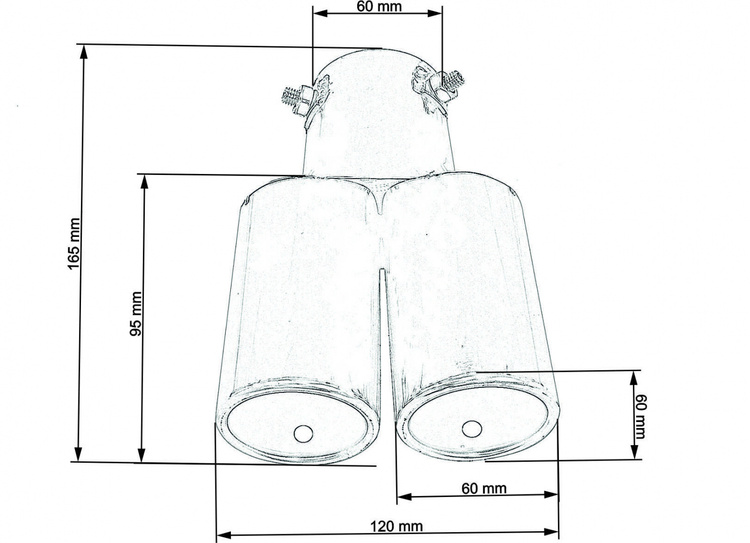 Išmetimo vamzdis 60x120mm įveskite 60mm - Image 4