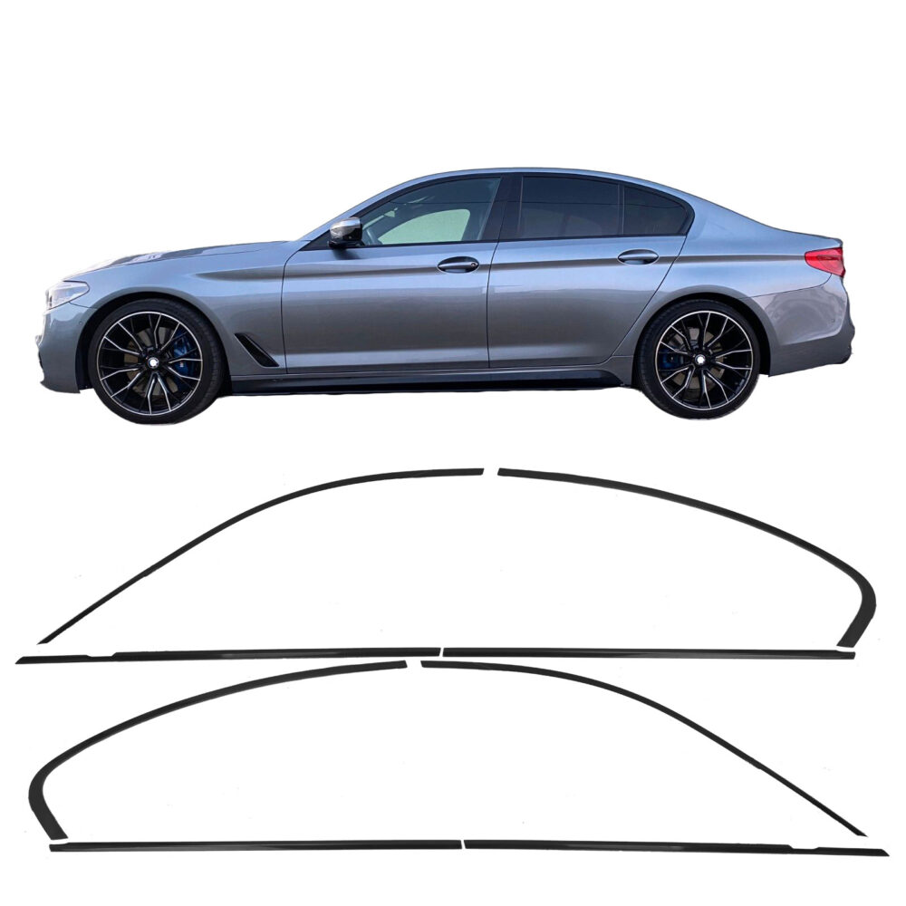 Shadow Line juostų komplektas aplink langus BMW 5 G30 (Juodas blizgus)